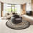 Dark gray curved negotiating sofa