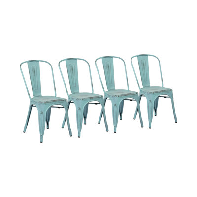 Chaise de salle à manger empilable en métal Ogawa
