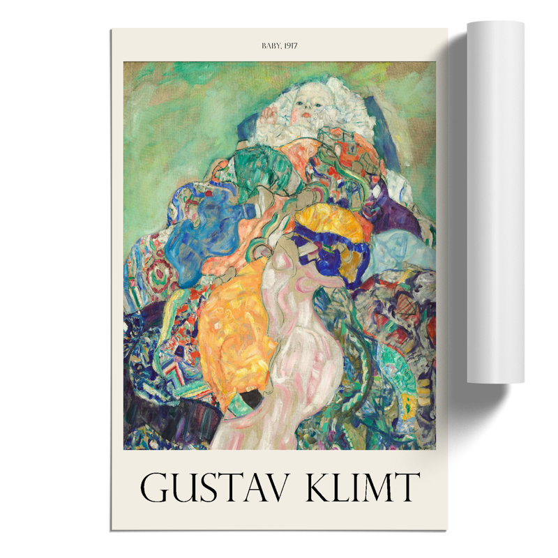 Baby Cradle Print by Gustav Klimt - Frameless Print, 42cm H x 30cm W x 0.1cm D