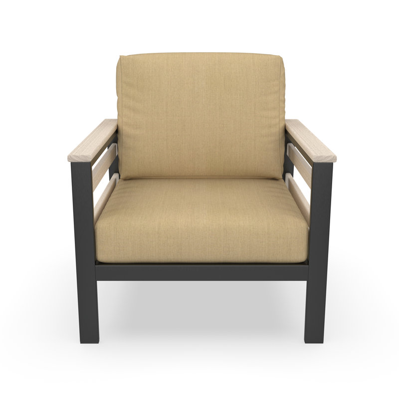Townsend Patio Chair with Sunbrella® Cushions, White, Sunbrella Cavnas Heather Beige