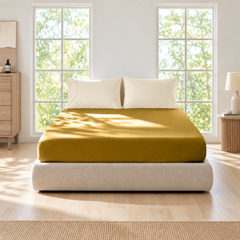 Bedroom Collection Standard Fitted Sheet, King, Ochre
