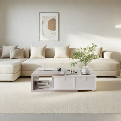 Table basse rétractable moderne en bois