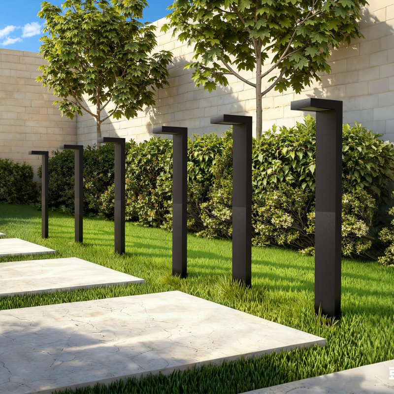 19'' H LED Black Aluminum 4000k Outdoor Pathway Light with Etched Frosted Glass