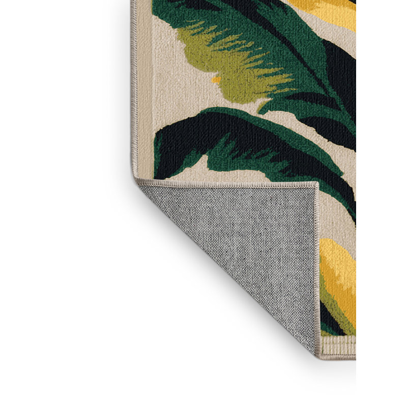  Tapis lavable à motif de bananes et de légumes, Rectangle 7 pi x 9 pi