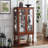 Glass Display Cabinet With Mirrored Back And Light, Curio Display Cabinet With Solid Wood Legs And Adjustable Shelves 3 Tier Glass Display Case-107634903