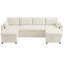 Canapé-lit modulaire en forme de U de 107 po avec méridienne de rangement, ports USB et lit escamotable de 107 po, canapé en tissu Teddy-1466643085
