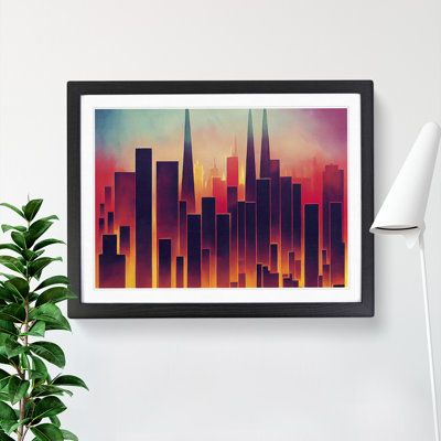 Flourishing City Skyline Architecture Abstract - Single Picture Frame Painting