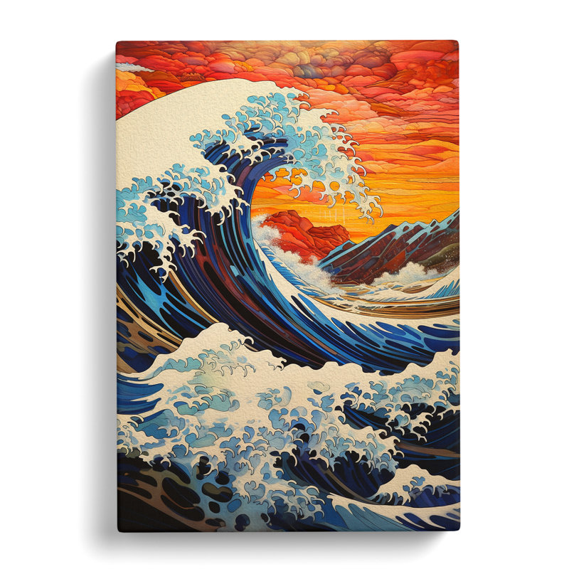Wave Japanese Contemporary - Print, 60cm H x 40cm W x 3cm D