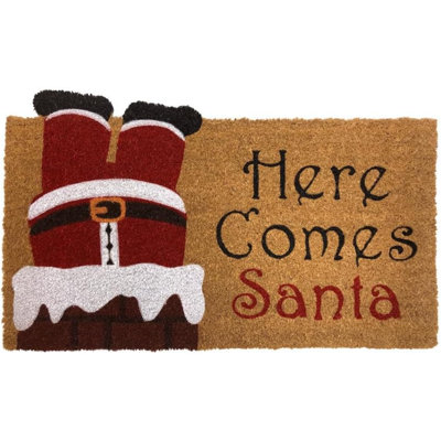 Paillasson Here Comes Santa