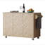 Îlot de cuisine en bois de frêne plaqué de frêne de 51,2 po de largeur (papier pas cher) avec abattant, îlot de cuisine sur roulettes avec support de rangement interne et chariot de cuisine-1044708184