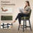 Vintage Upholstered Swivel Bar Stool with Solid Wood Legs-248063033