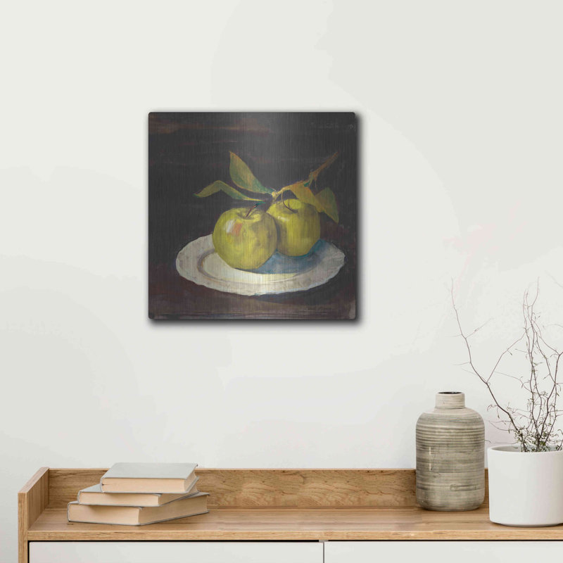 Luxe Green Art «Green Apple I Dark Brown» par Carol «Green Apple I Dark Brown» par Carol Rowan, H 12 po x l 12 po