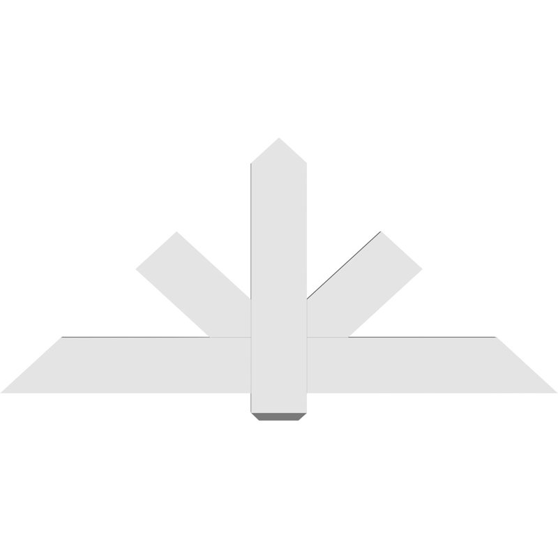Support de pignon en PVC de qualité architecturale Kennewick, H 27,5 po x l 60 po (pas: 11/12), P 2 po x F 6 po