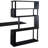 Home Office Computer Desk L-Shaped Corner Table, Rotating Computer Table With 5-Tier Bookshelf, Four Installation Methods, Lockable Casters (Black)