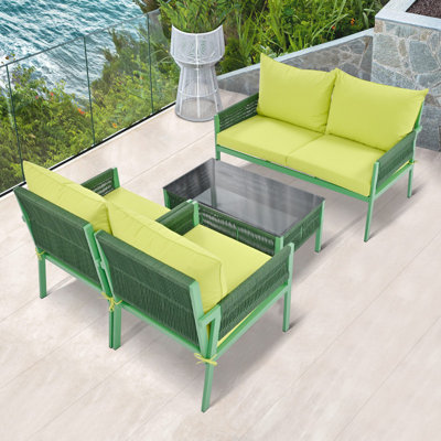 Degnan 4 - Person Outdoor Seating Group with Cushions
