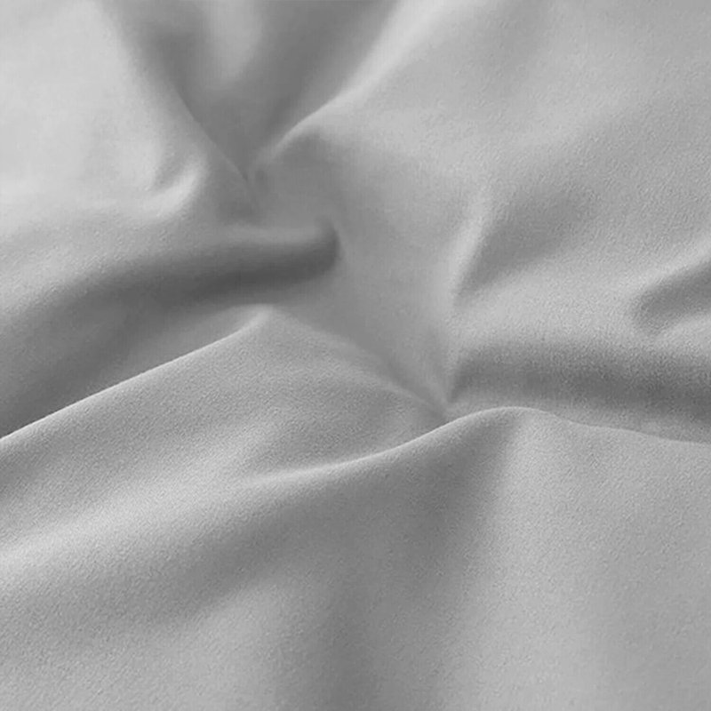 Premium 4-Piece Microfiber Duvet Cover Complete Set, Silver, Kingsize Duvet Cover Set + 3 Additional Pieces