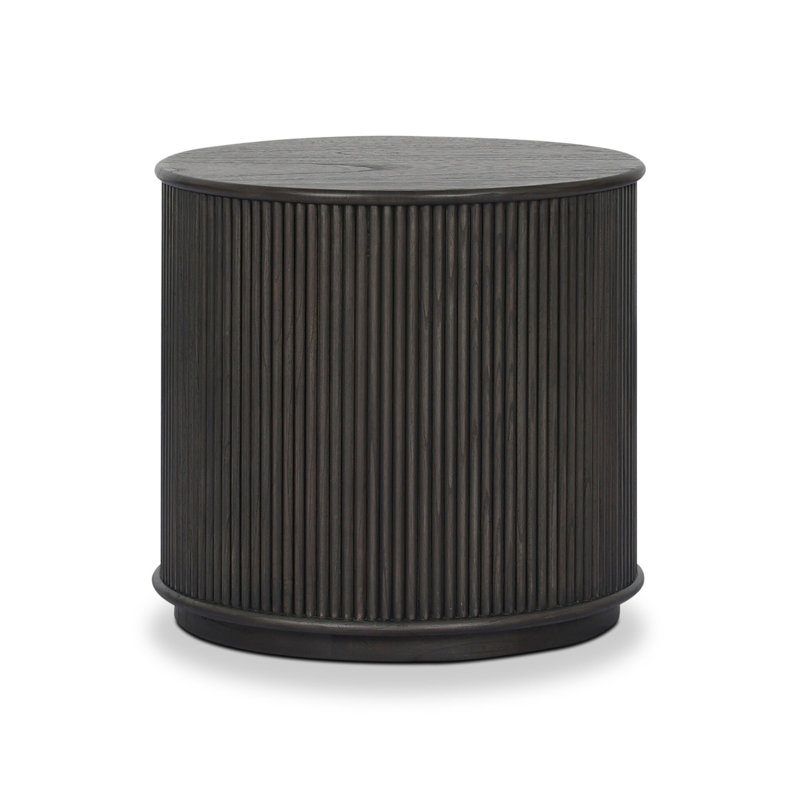 Ona End Table-Amber Mindi Veneer, Smoked Black Mindi Veneer
