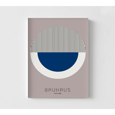 Reproduction d'affiche de maison de style Bauhaus, idée de rénovation de salon, décoration géométrique bleue, art mural Bauhaus minimaliste, impression de style Bauhaus