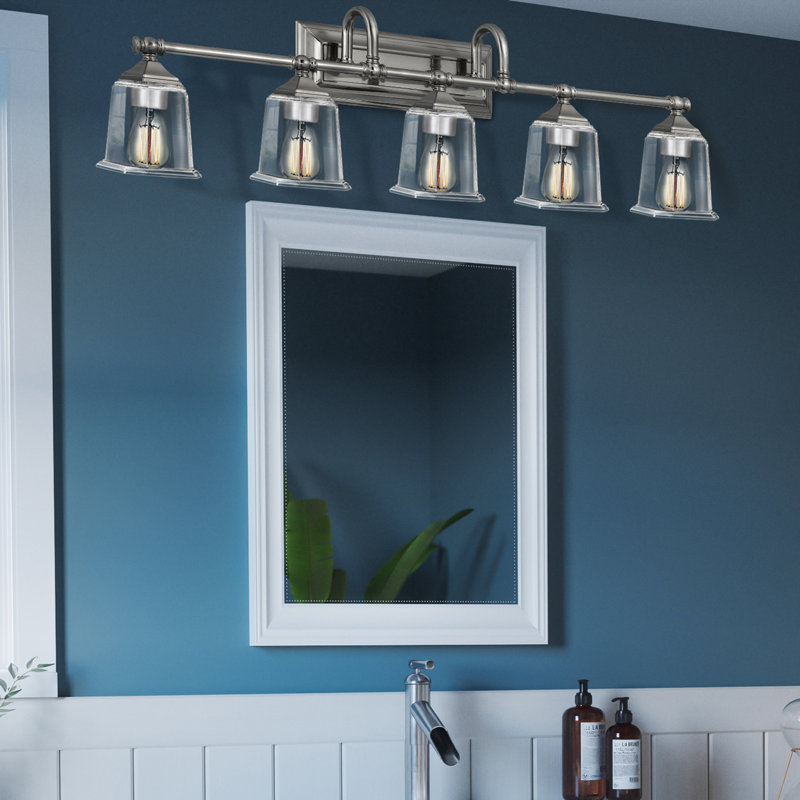  Éclairage pour meuble-lavabo 5 lumières, Nickel brossé