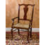 Queen Anne Back Arm Chair in Brown/Beige