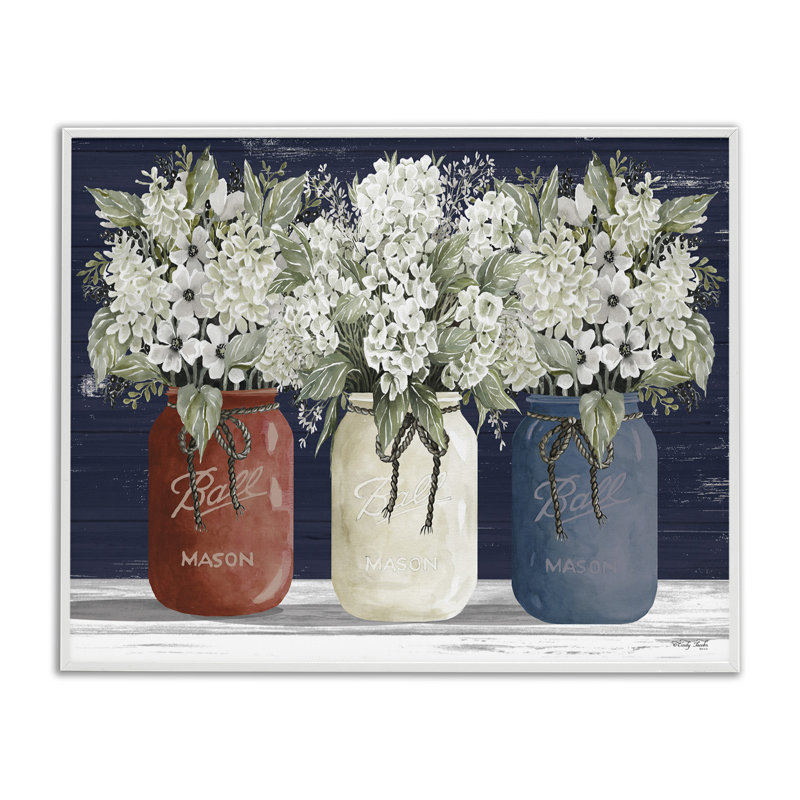 «Americana Floral Bouquets Rustic Flowers Country Pride», art numérique sur toile encadré par Cindy Jacobs, L 30 po x H 24 po