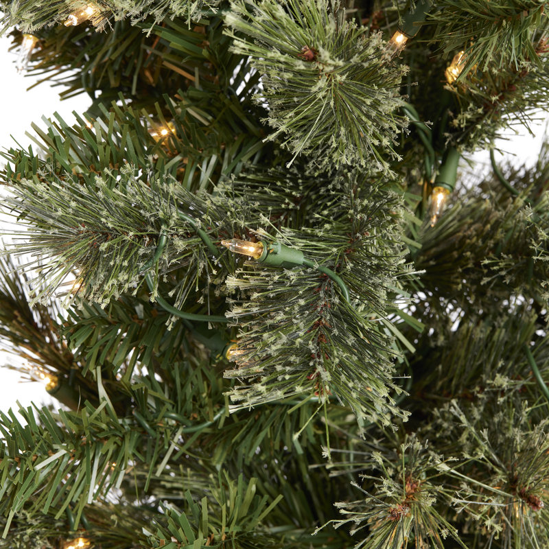 Home Heritage 9 Foot Pre-Lit Artificial Stanley Pencil Christmas Tree With Stand, 5', Multi