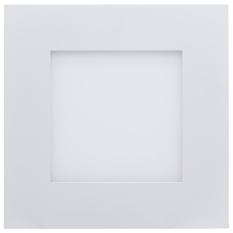 12 Watt LED Direct Wire Downlight With Night Light 6 Inch Remote Driver CCT Selectable Dimmable Square White Finish