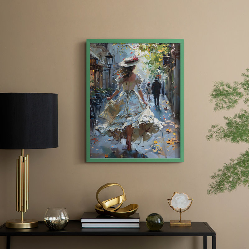 Reproduction encadrée WOMEN Series DCxxx - bois massif, Vert, H 30 po x l 24 po