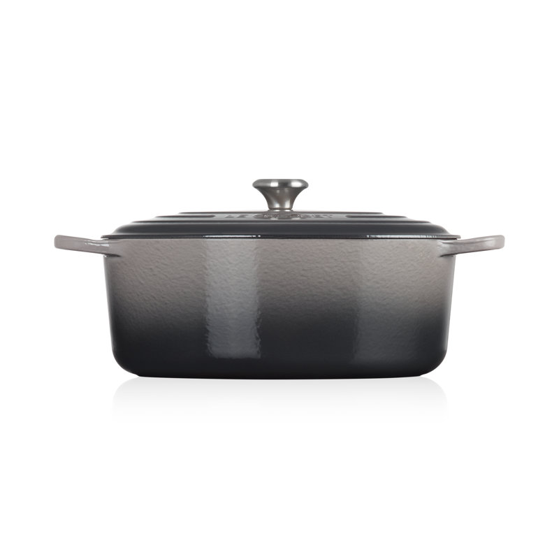 Le Creuset Enameled Cast Iron Oval Dutch Oven with Lid, Oyster/Silver, 6.75 quarts