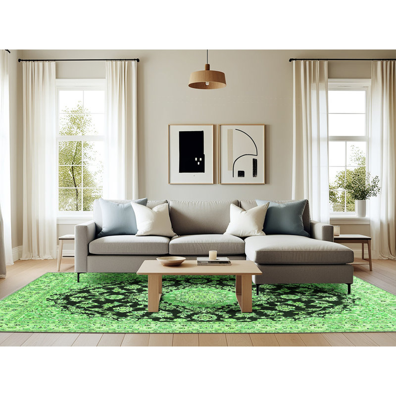 Tapis vert traditionnel Traditional 728, Rectangle 6 pi x 9 pi