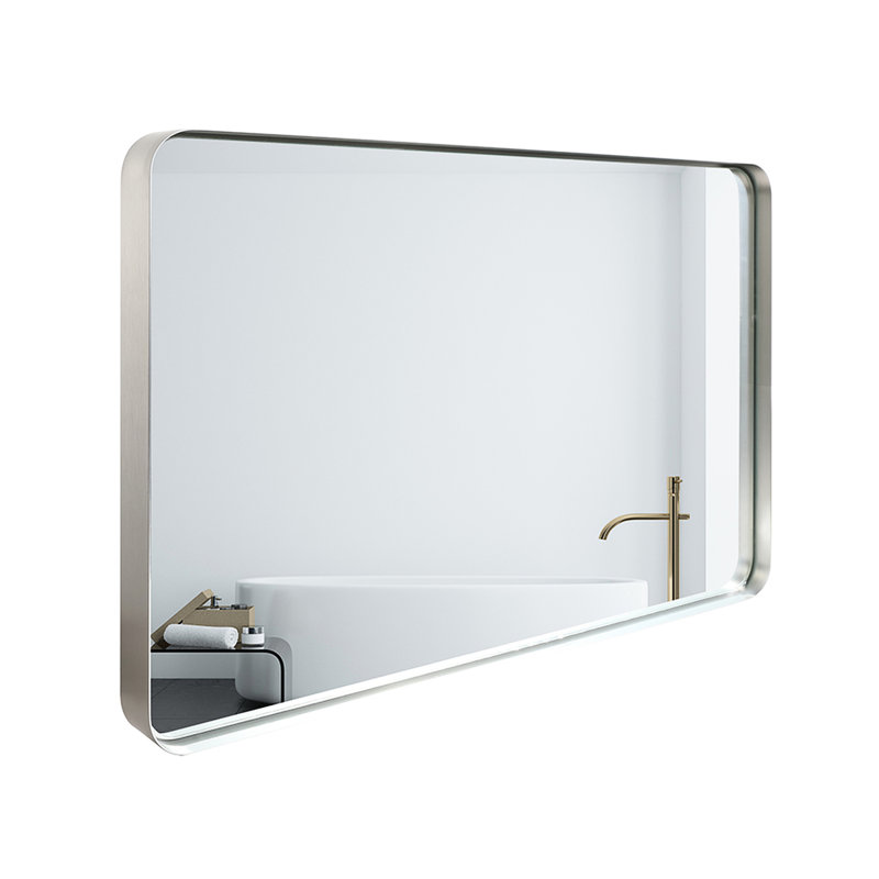 Miroir mural 40 po x 30 po pour salle de bain - Verre flottant HD, cadre en aluminium à bord biseauté, fonction imperméable à l'eau, montage vertical et horizontal pour meuble-lavabo, non, cadre en métal