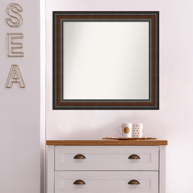 Halcott Solid Wood Rectangle Wall Mirror, 27" H x 25" W
