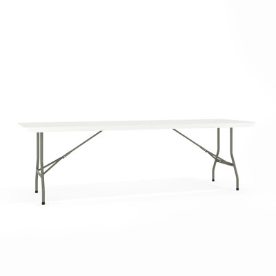8-Foot Bi-Fold Plastic Banquet and Event Folding Table with Carrying Handle