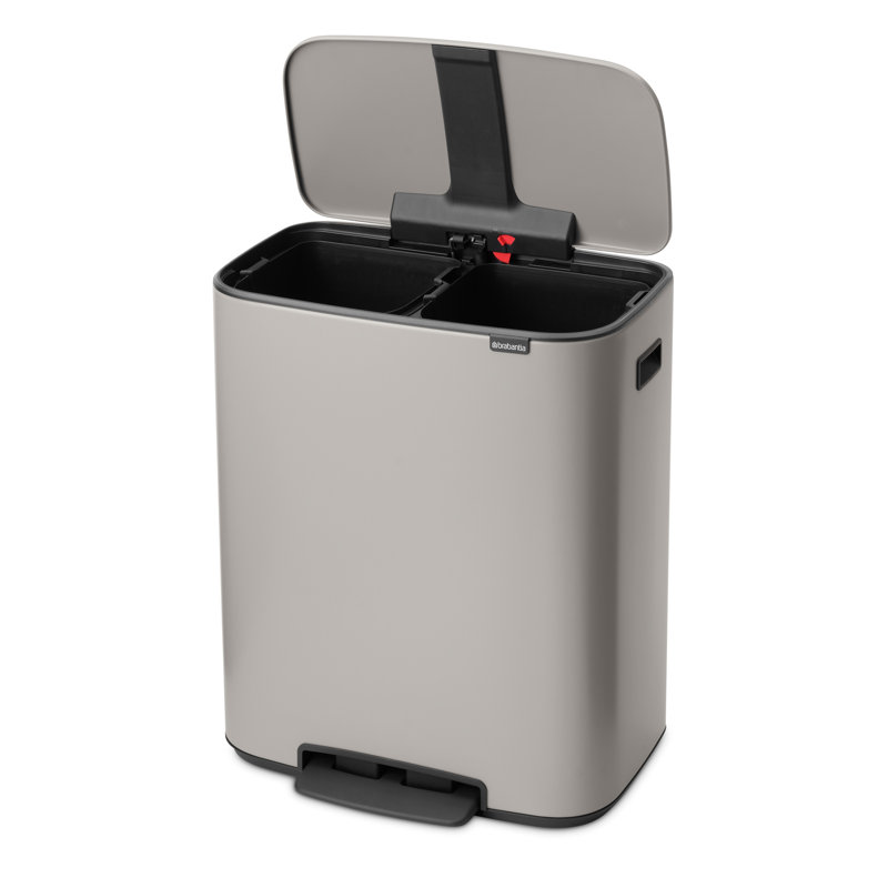 Brabantia Bo 30 Litre + 30 Litre Pedal Bin with Two Inner Buckets, Soft Grey