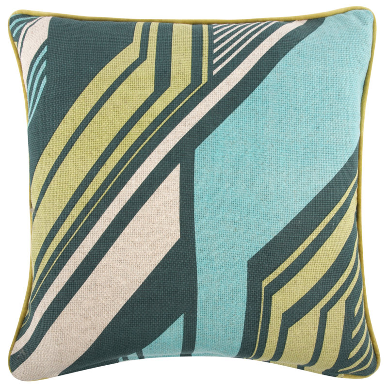 Floral Cotton Blend Reversible Throw Pillow