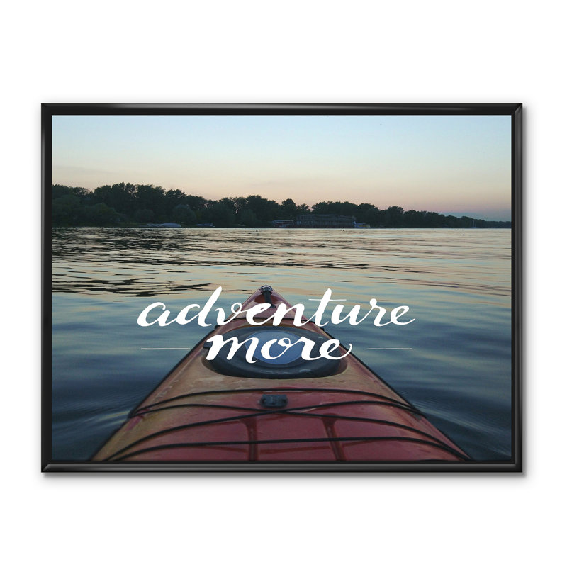 «Adventure More Kayak View on River», reproduction d'art graphique sur toile, H 24 po x l 32 po x P 1 po