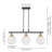 Aurevra 3-Light Dining Pendant with Clear Globe Bubble Glass Shades