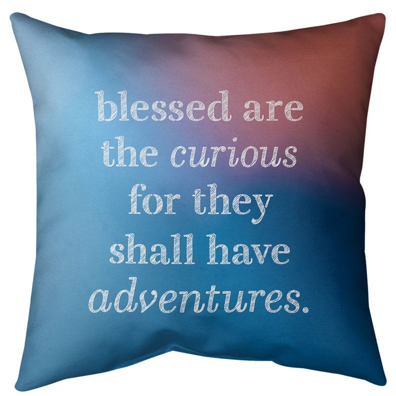 Coussin de sol curiosité inspirant, 28 po x 28 po, Bleu/rose