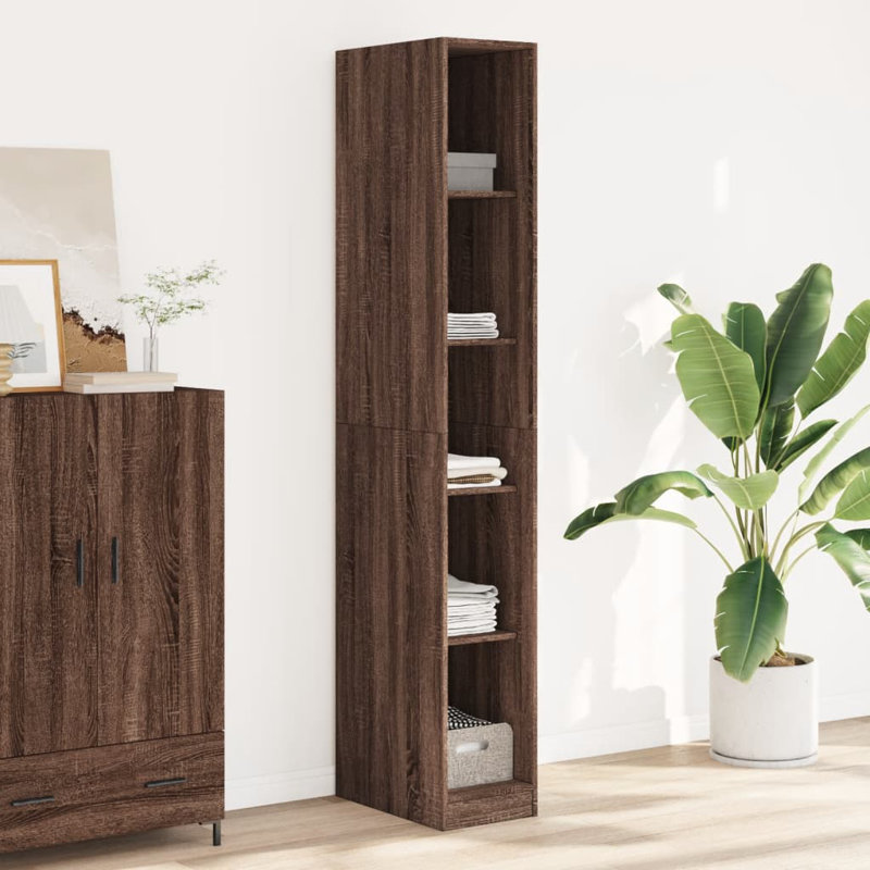 Ryott Manufactured Wood Wardrobe, Smoked Oak, 200cm H x 30cm W x 50cm D