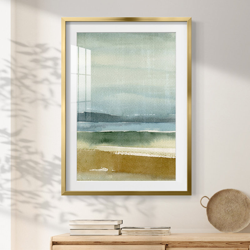 Perspectives ocre II - impression encadrée, H 25,5 po x l 17,5 po, Doré