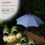 Statue de grenouille H 11 "avec parasol mauve pour jardin, patio et pelouse