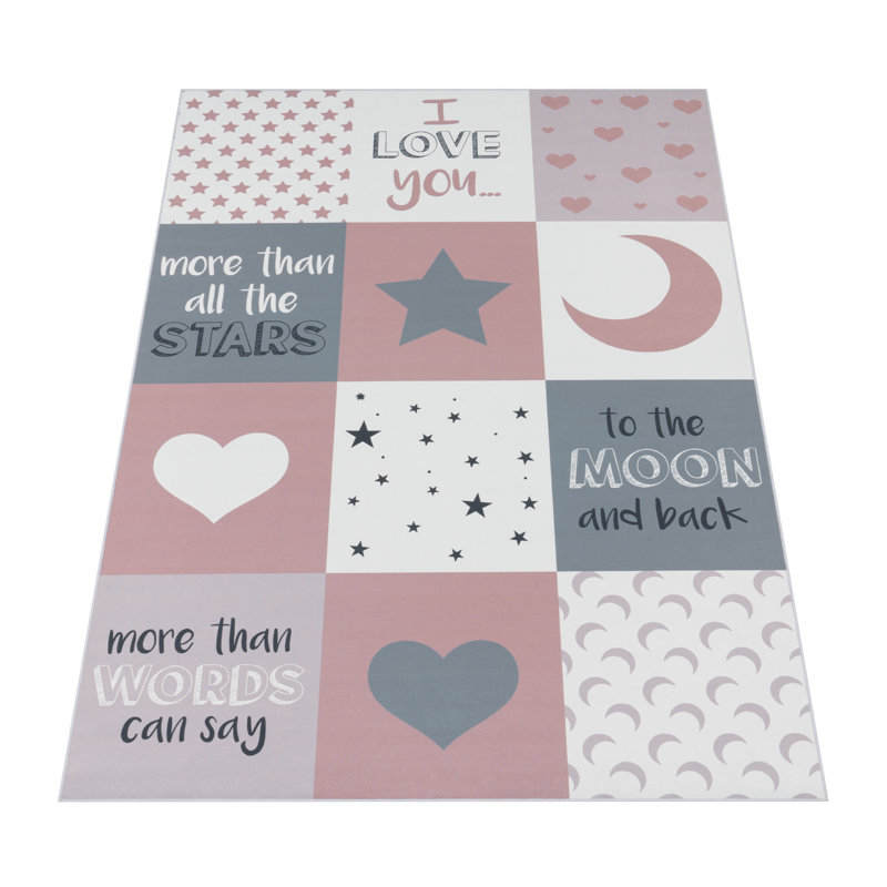 Leal Dark Pink Rug, Rectangle 140 x 200cm