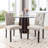 Parsons Dinning Chairs Set of 2 with Solid Wood Legs, Button Tufted Upholstered Parsons Chairs Set, Accent Side Chair with with High Back for Living Room, Kitchen-2132747927