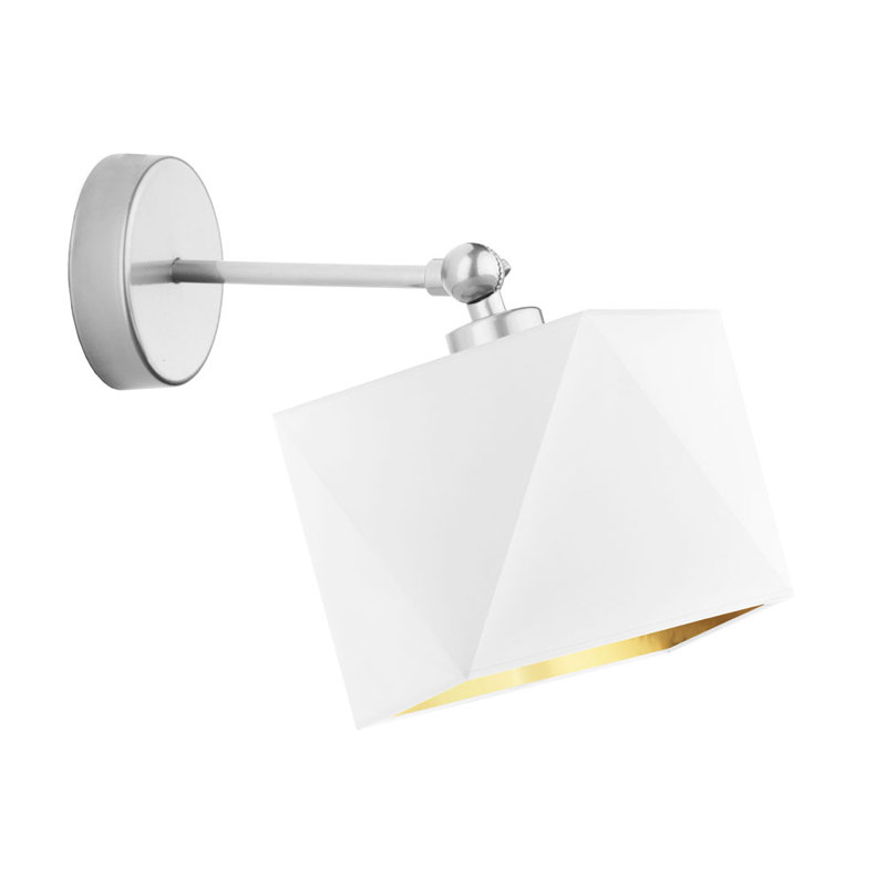 Brinegar Swing Arm Sconce, White/Gold