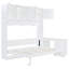 Grand lit mural en blanc: peu encombrant, de style moderne, avec bureau et tablettes de rangement pour le salon permettant d'économiser de l'espace de rangement réglable monté en blanc, pour matelas de 6 à 8 pouces