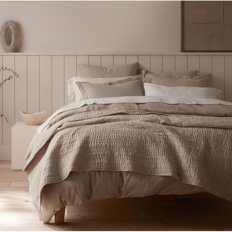 Courtepointe en percale, Chambray noisette, Courtepointe simple