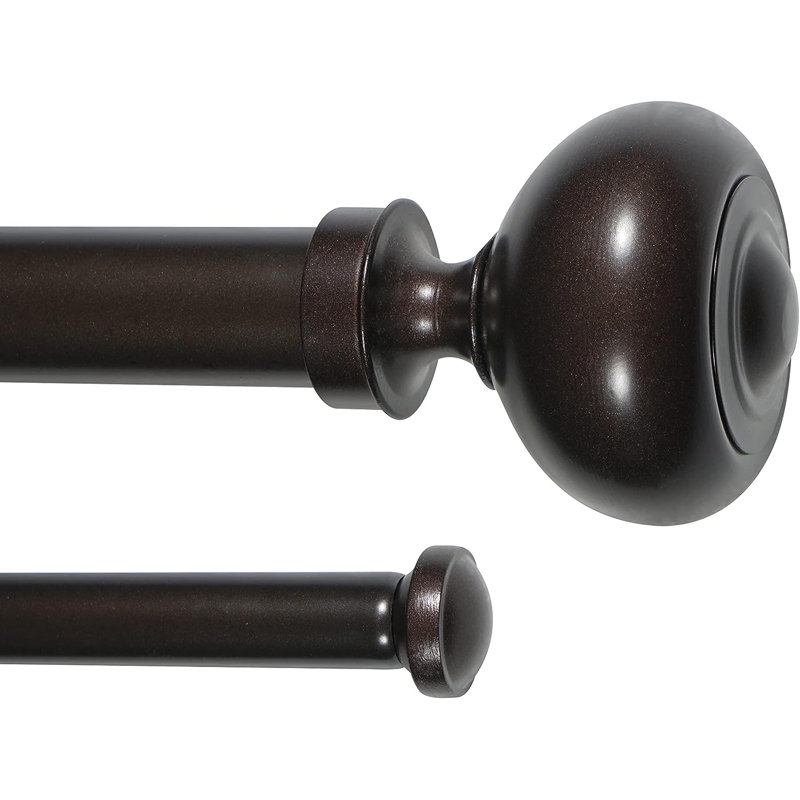 Tringle à rideaux double Nicarete, 28” – 48”, Bronze frotté à l'huile