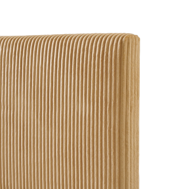 Lit plateforme tapissier Biral, Jaune