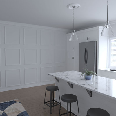 94 1/2"L (Adjustable 108"H to 132"H) Ashford Square Single Panel Design Full Wall Wainscot Panelling Kit