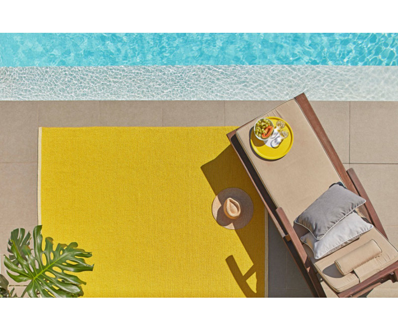 Mono Area Rug in Yellow, Rectangle 4'6" x 6'6"